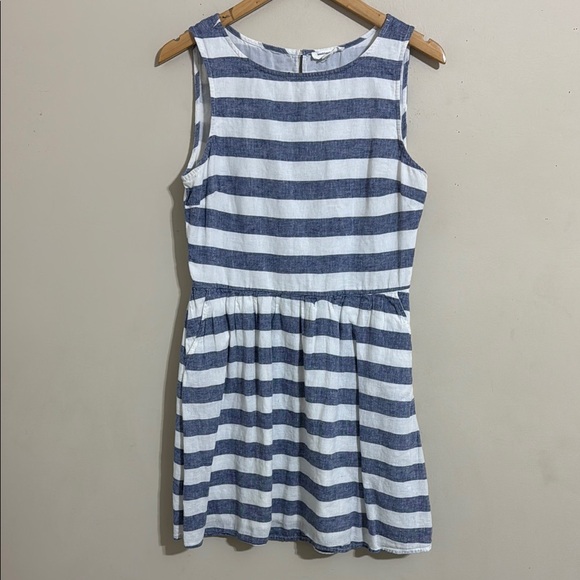 beachlunchlounge Dresses & Skirts - Beach Lunch Lounge Striped Linen Blend Sleeveless Dress size M Nautical Preppy